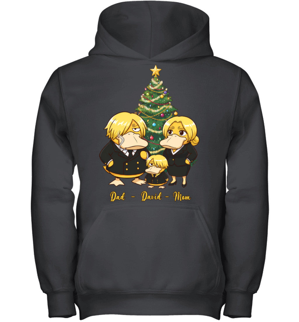 Vinsmoke Sanji x Psyduck Parents & Son Custom Name Christmas T-Shirt for Family