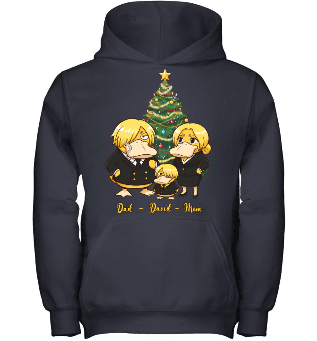 Vinsmoke Sanji x Psyduck Parents & Son Custom Name Christmas T-Shirt for Family