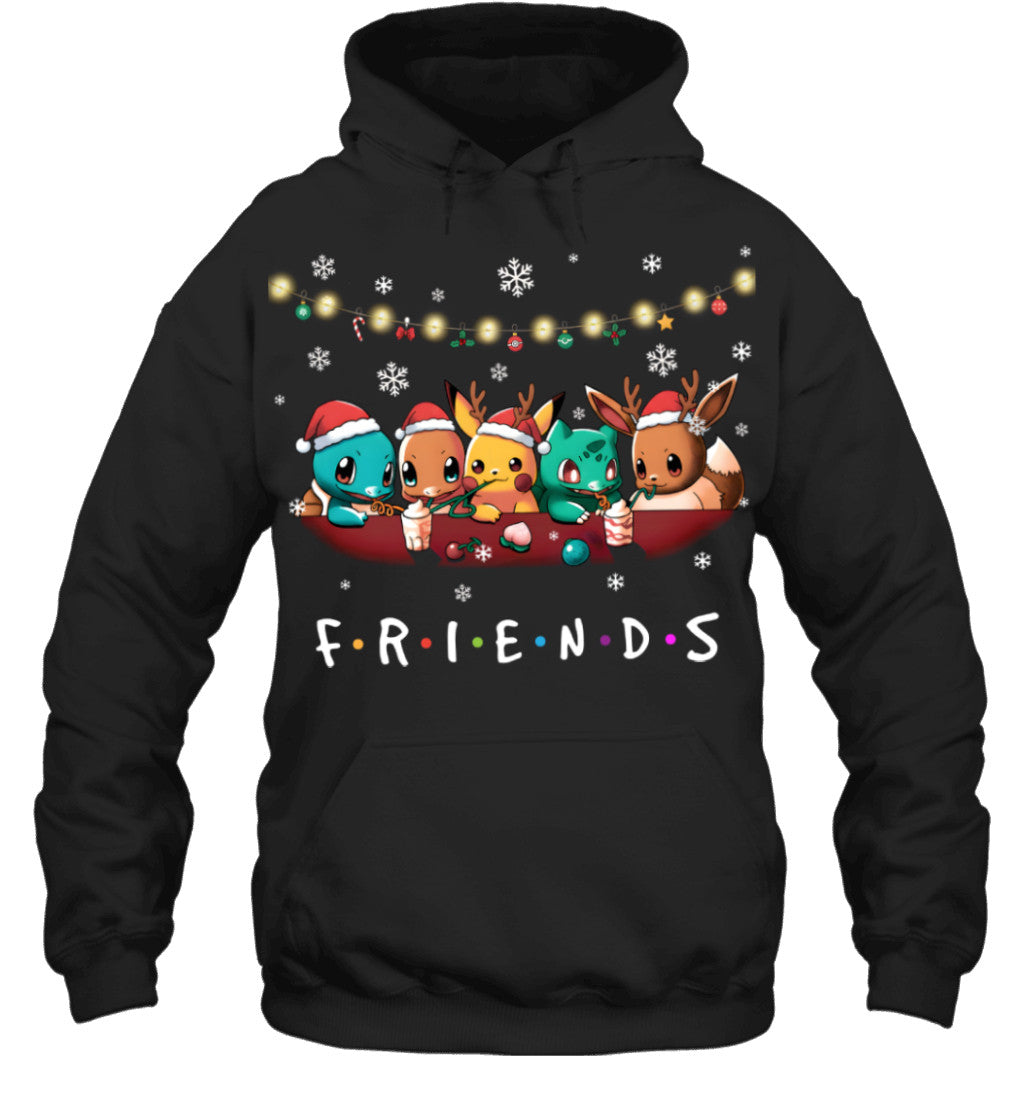 Cute Christmas Friends T-shirt - Holiday Gift Tee for Best Friends & Pokemon Lovers