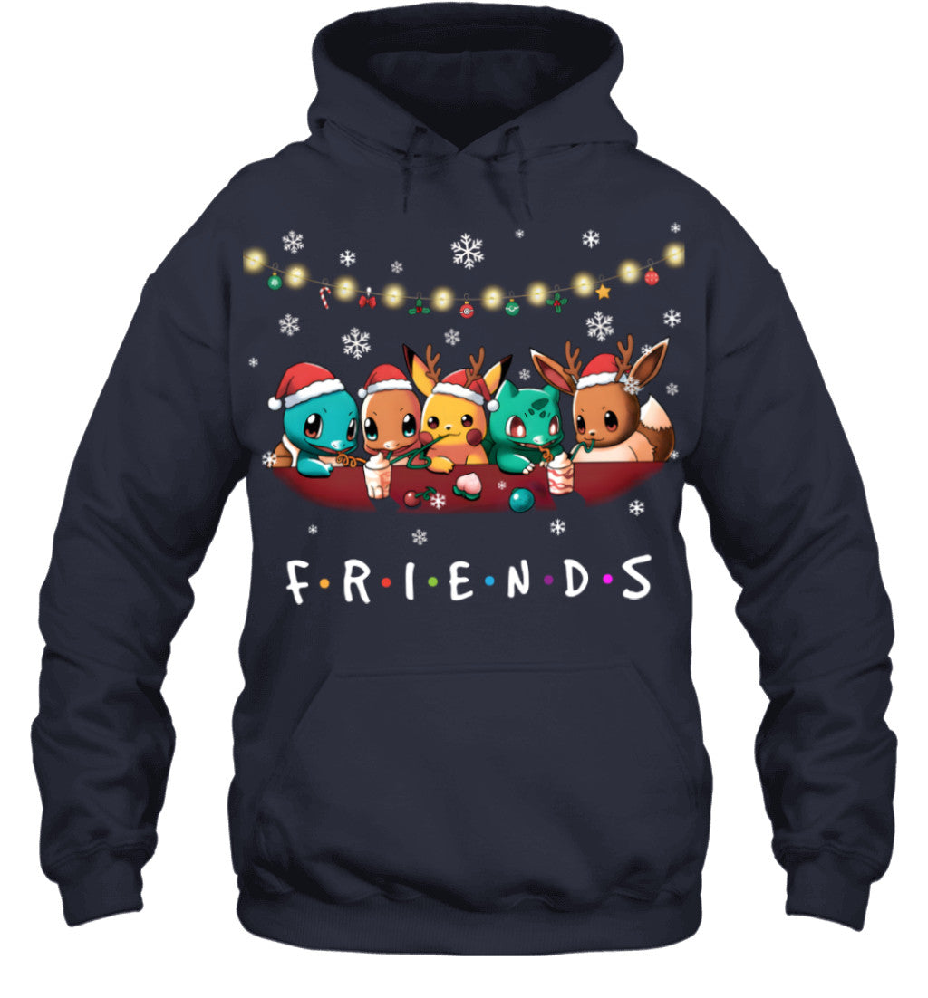 Cute Christmas Friends T-shirt - Holiday Gift Tee for Best Friends & Pokemon Lovers