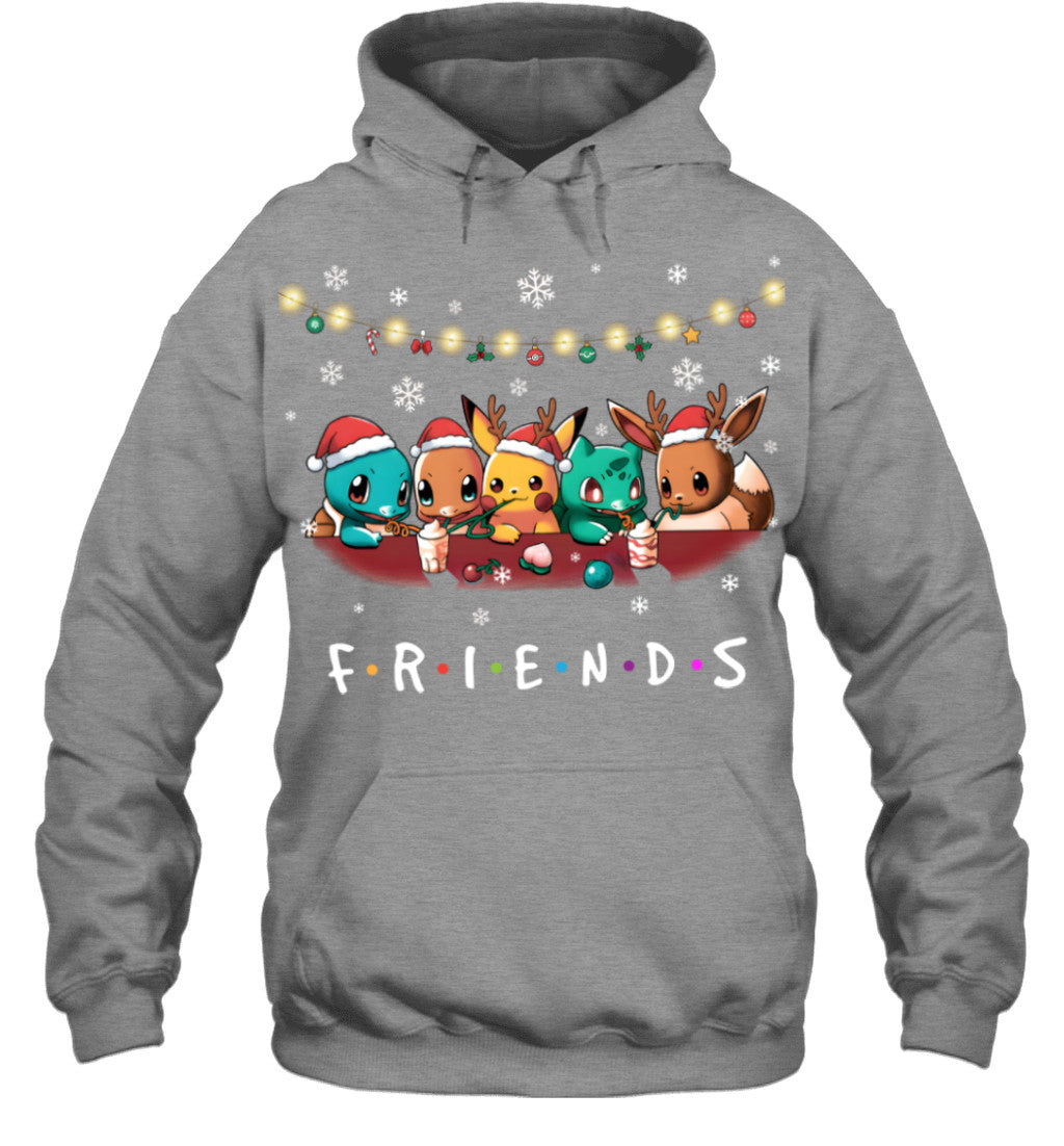 Cute Christmas Friends T-shirt - Holiday Gift Tee for Best Friends & Pokemon Lovers