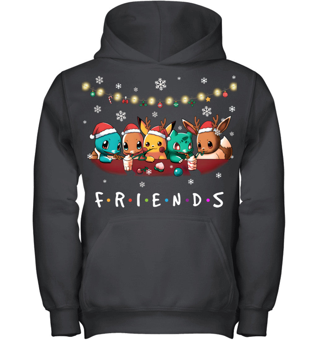 Cute Christmas Friends T-shirt - Holiday Gift Tee for Best Friends & Pokemon Lovers