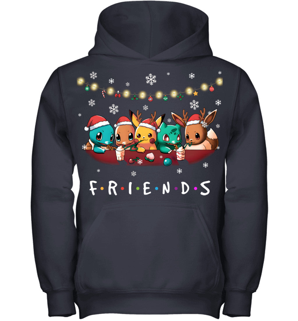 Cute Christmas Friends T-shirt - Holiday Gift Tee for Best Friends & Pokemon Lovers