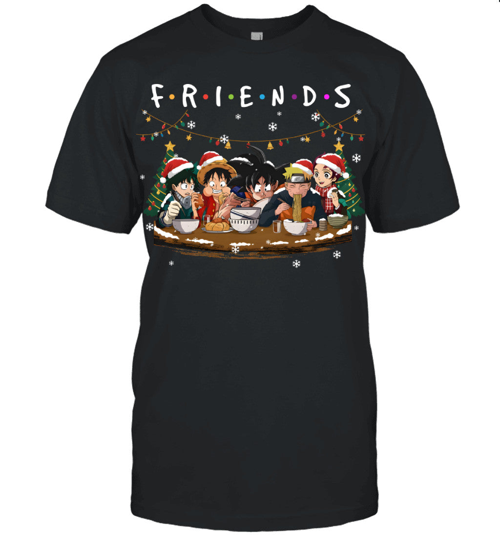 Anime Friendship Christmas T-Shirt – Perfect Holiday Gift for Friends