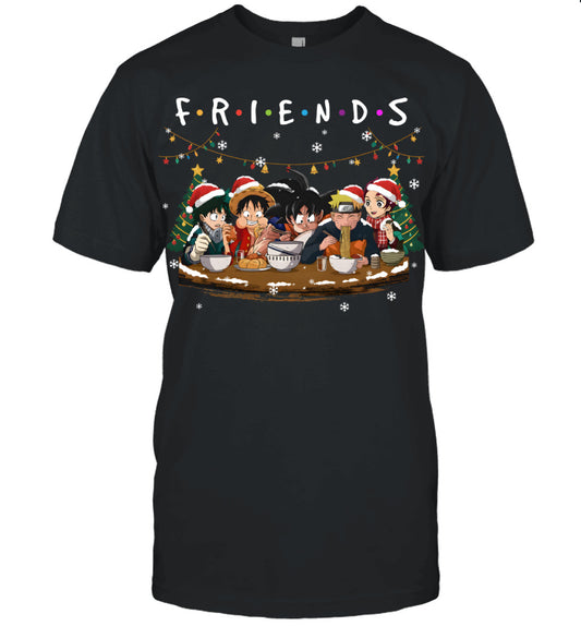 Anime Friendship Christmas T-Shirt – Perfect Holiday Gift for Friends