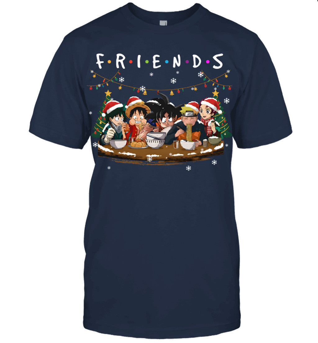Anime Friendship Christmas T-Shirt – Perfect Holiday Gift for Friends