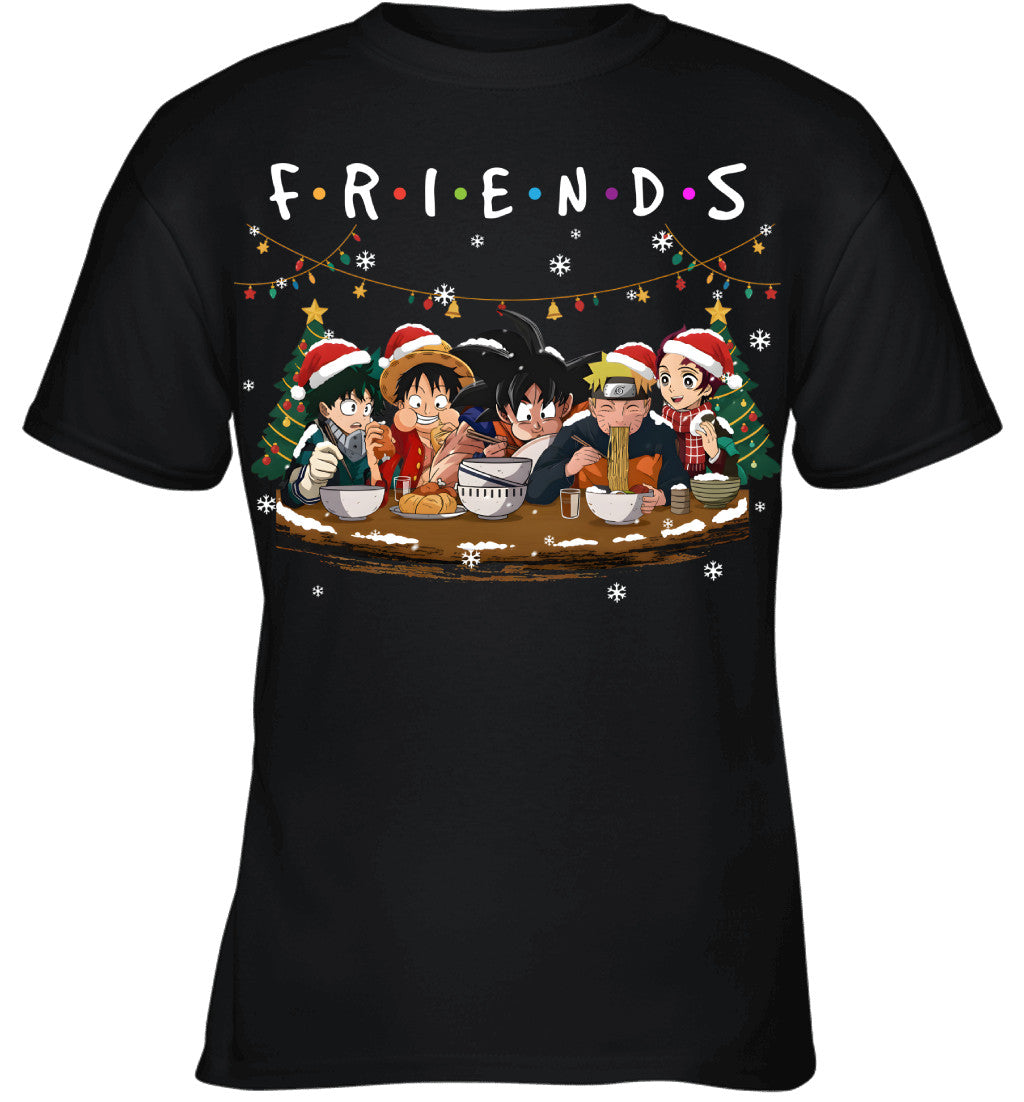 Anime Friendship Christmas T-Shirt – Perfect Holiday Gift for Friends