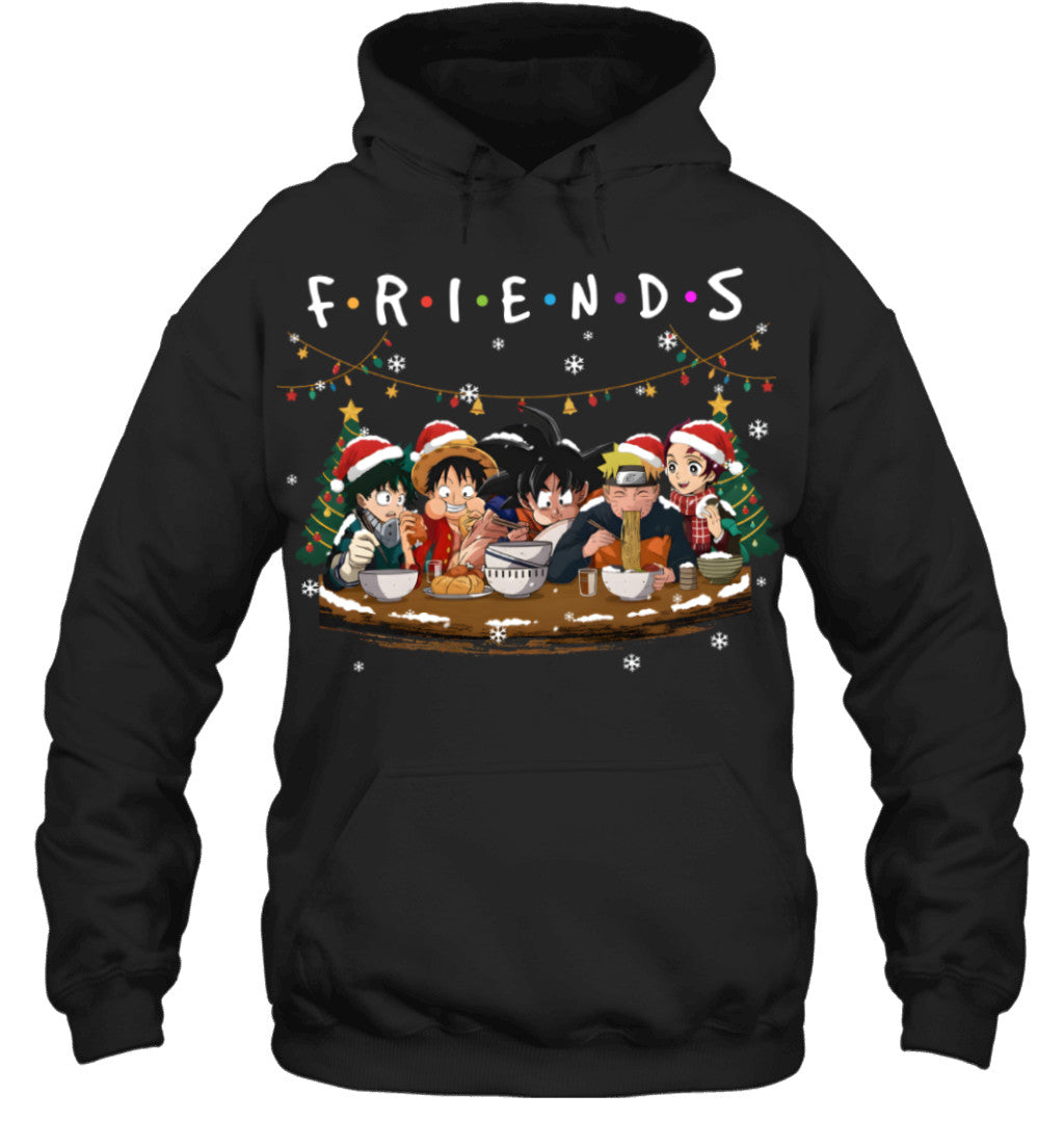 Anime Friendship Christmas T-Shirt – Perfect Holiday Gift for Friends