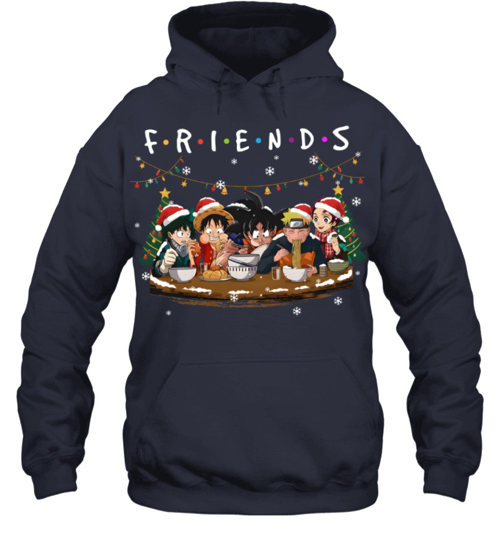 Anime Friendship Christmas T-Shirt – Perfect Holiday Gift for Friends