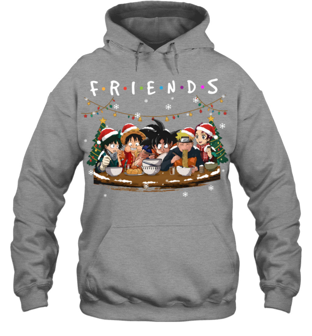 Anime Friendship Christmas T-Shirt – Perfect Holiday Gift for Friends