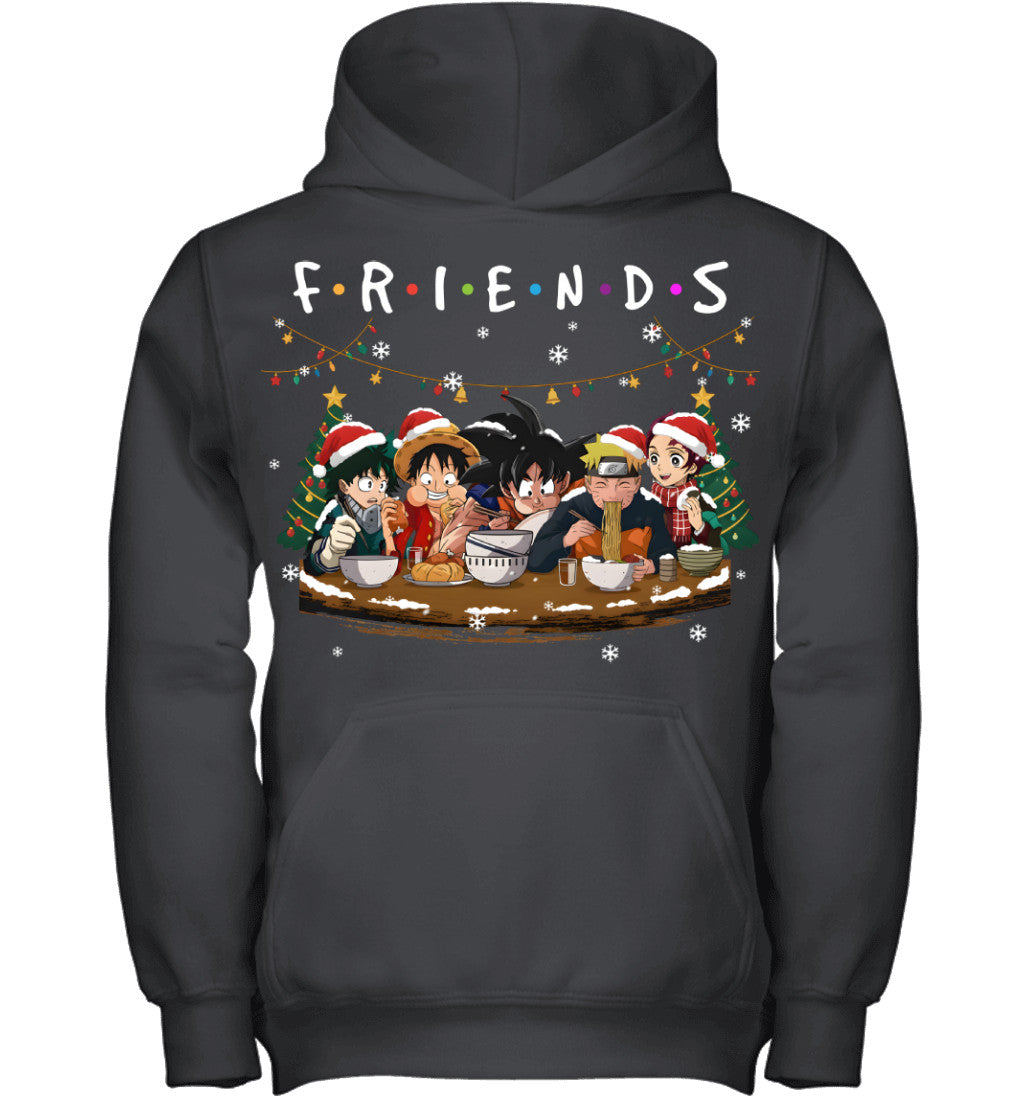 Anime Friendship Christmas T-Shirt – Perfect Holiday Gift for Friends