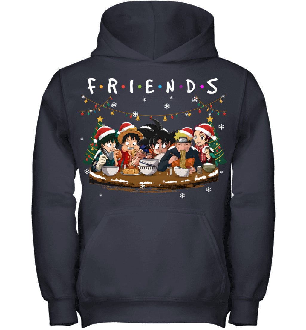 Anime Friendship Christmas T-Shirt – Perfect Holiday Gift for Friends