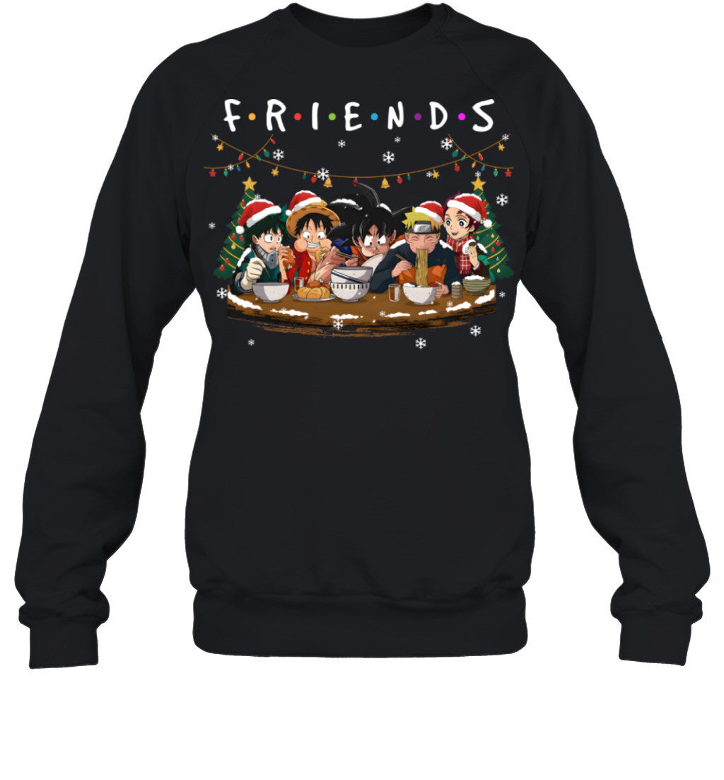 Anime Friendship Christmas T-Shirt – Perfect Holiday Gift for Friends