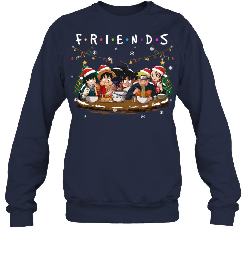Anime Friendship Christmas T-Shirt – Perfect Holiday Gift for Friends