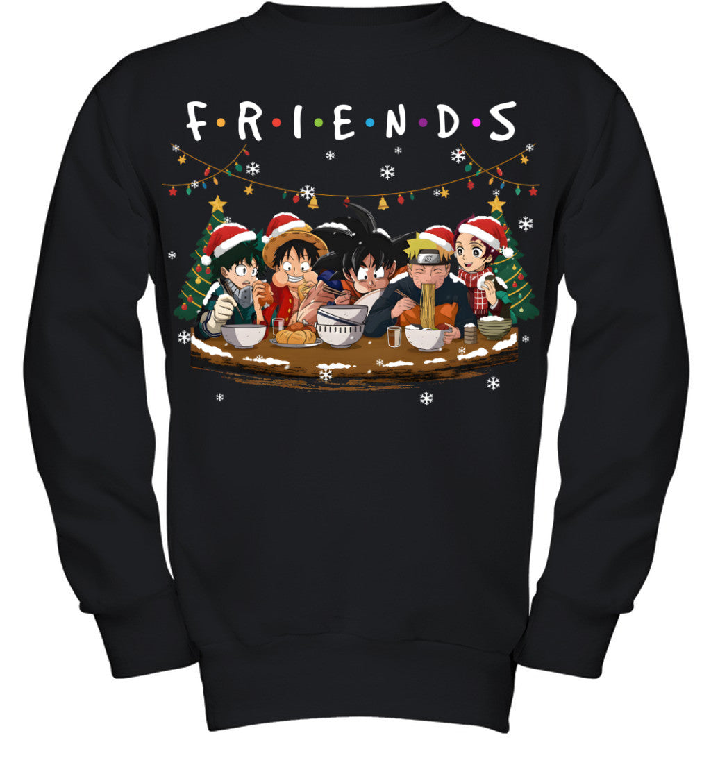 Anime Friendship Christmas T-Shirt – Perfect Holiday Gift for Friends