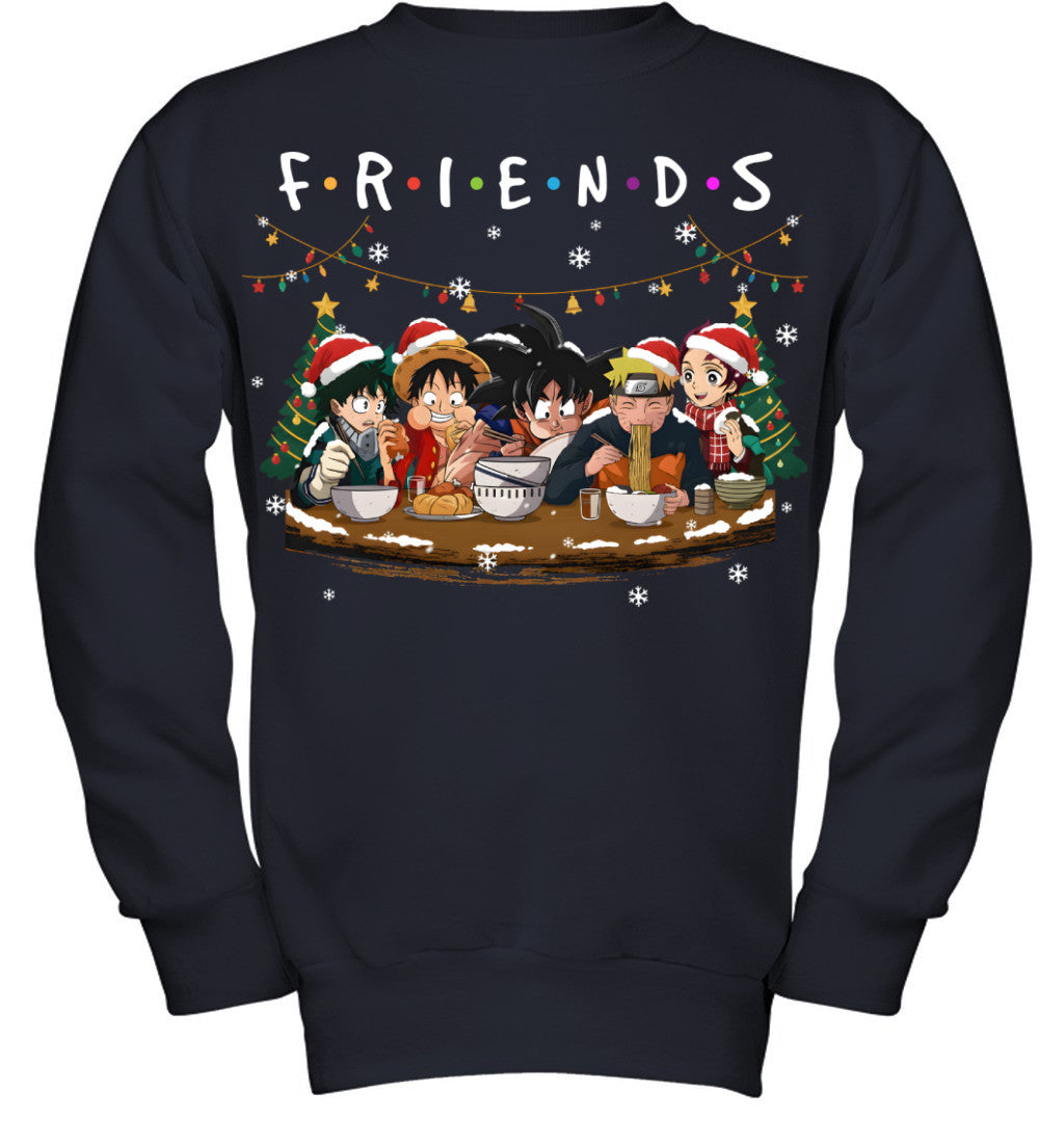 Anime Friendship Christmas T-Shirt – Perfect Holiday Gift for Friends