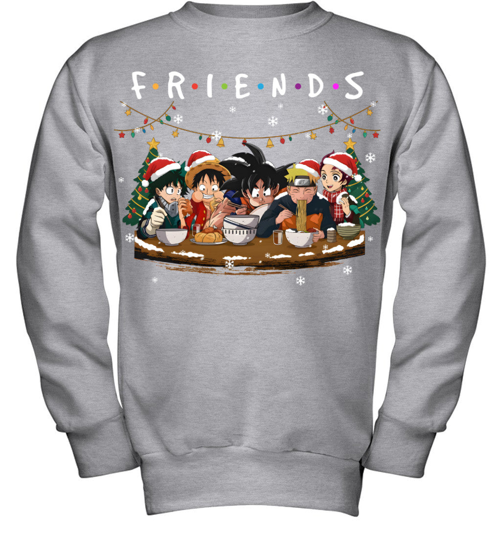 Anime Friendship Christmas T-Shirt – Perfect Holiday Gift for Friends