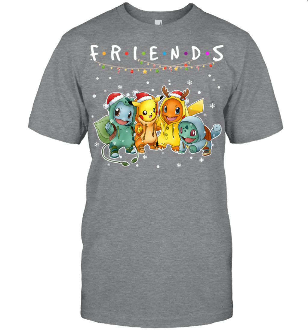 Cute Pokémon Christmas T-Shirt – Pikachu, Charmander, Bulbasaur & Squirtle Tee