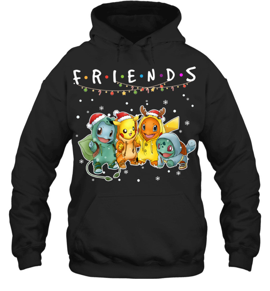 Cute Pokémon Christmas T-Shirt – Pikachu, Charmander, Bulbasaur & Squirtle Tee