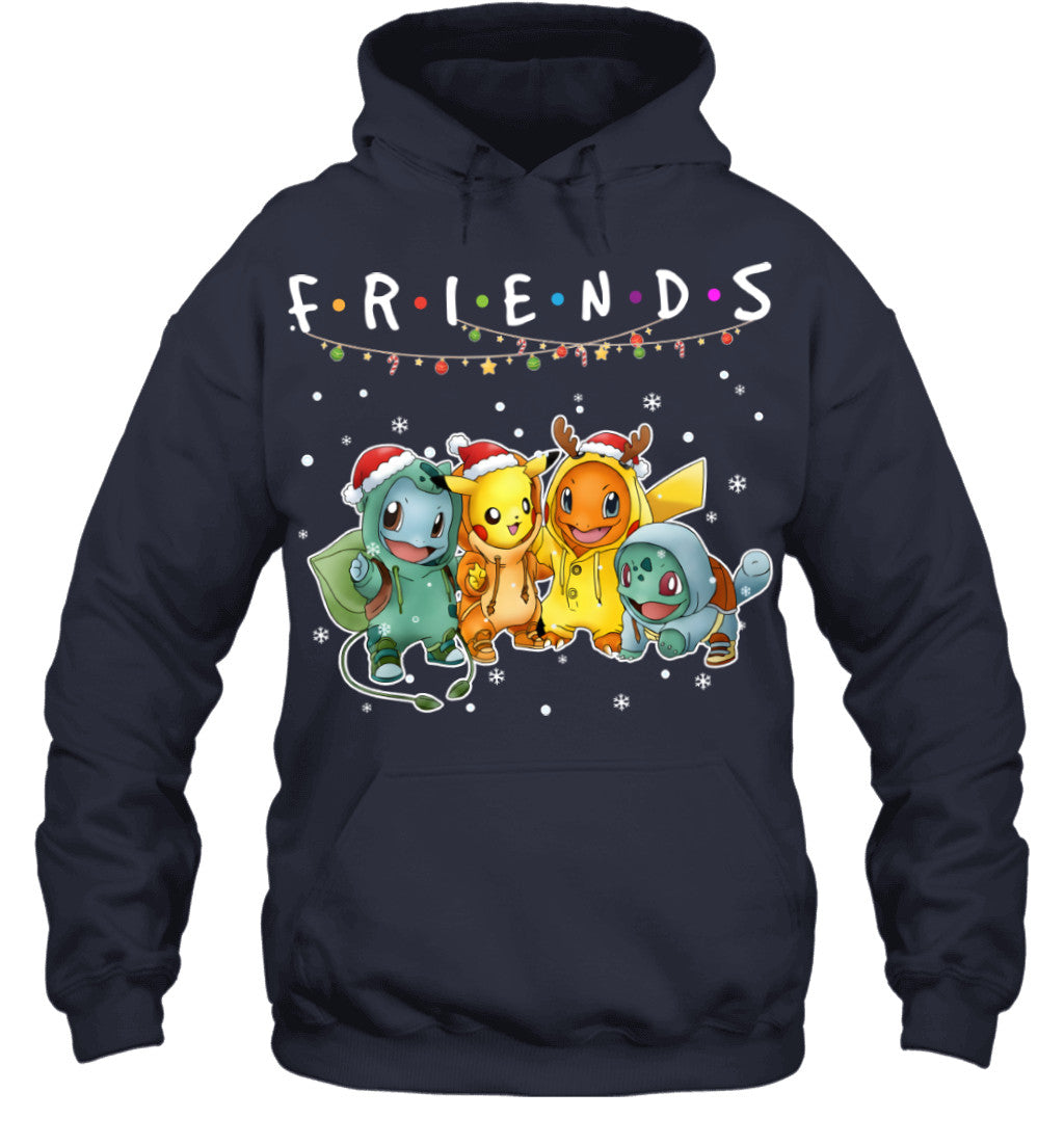 Cute Pokémon Christmas T-Shirt – Pikachu, Charmander, Bulbasaur & Squirtle Tee