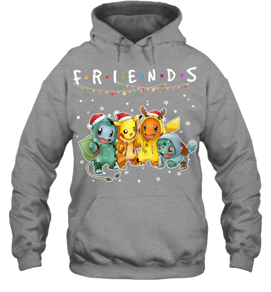 Cute Pokémon Christmas T-Shirt – Pikachu, Charmander, Bulbasaur & Squirtle Tee