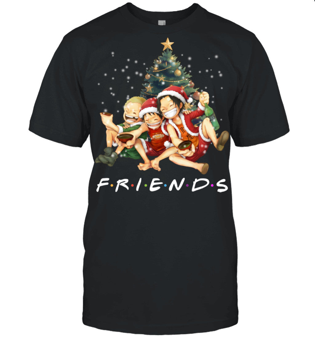 One Piece Friends Christmas T-Shirt – Luffy, Ace & Sabo Holiday Tee