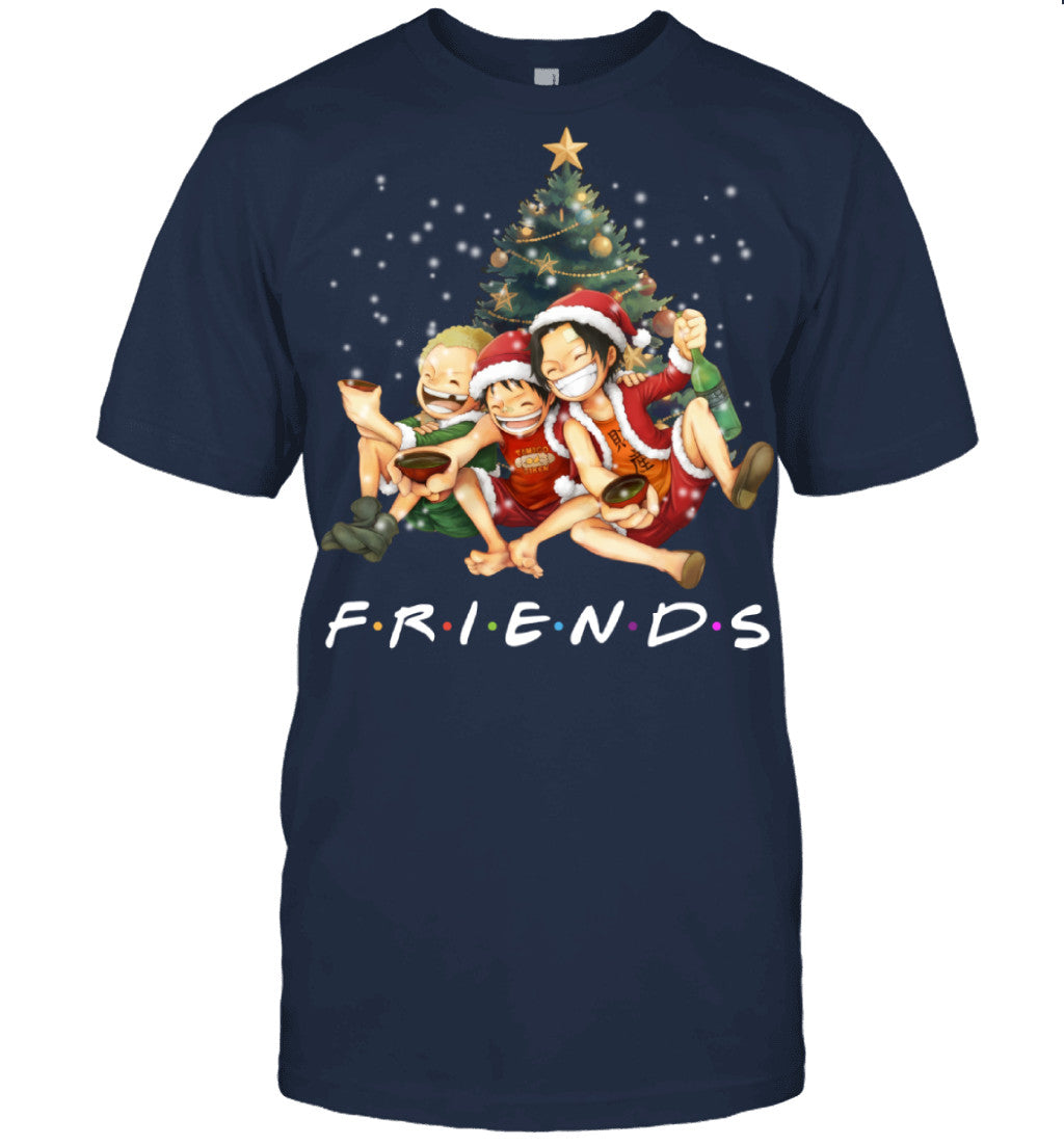 One Piece Friends Christmas T-Shirt – Luffy, Ace & Sabo Holiday Tee