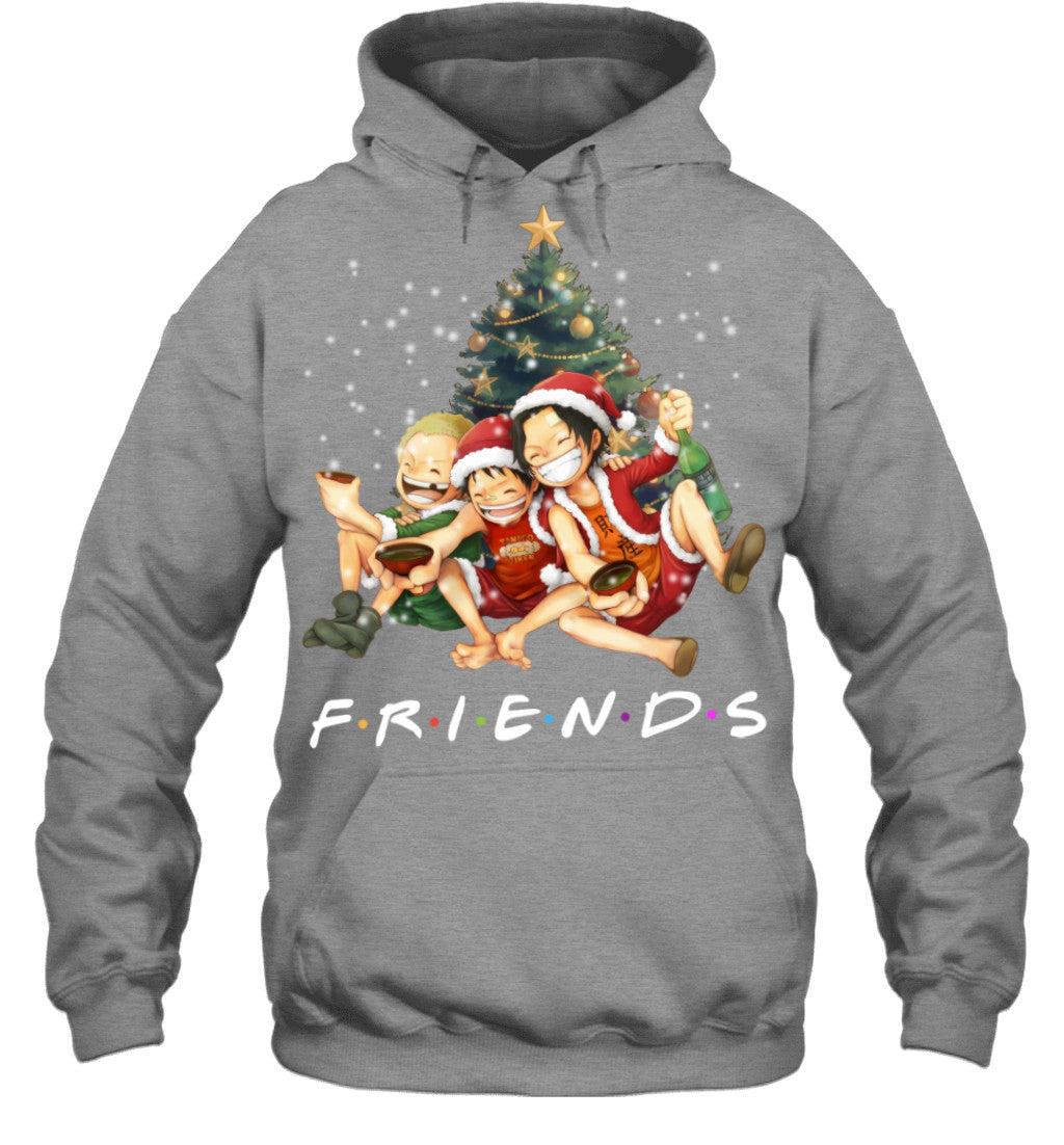 One Piece Friends Christmas T-Shirt – Luffy, Ace & Sabo Holiday Tee