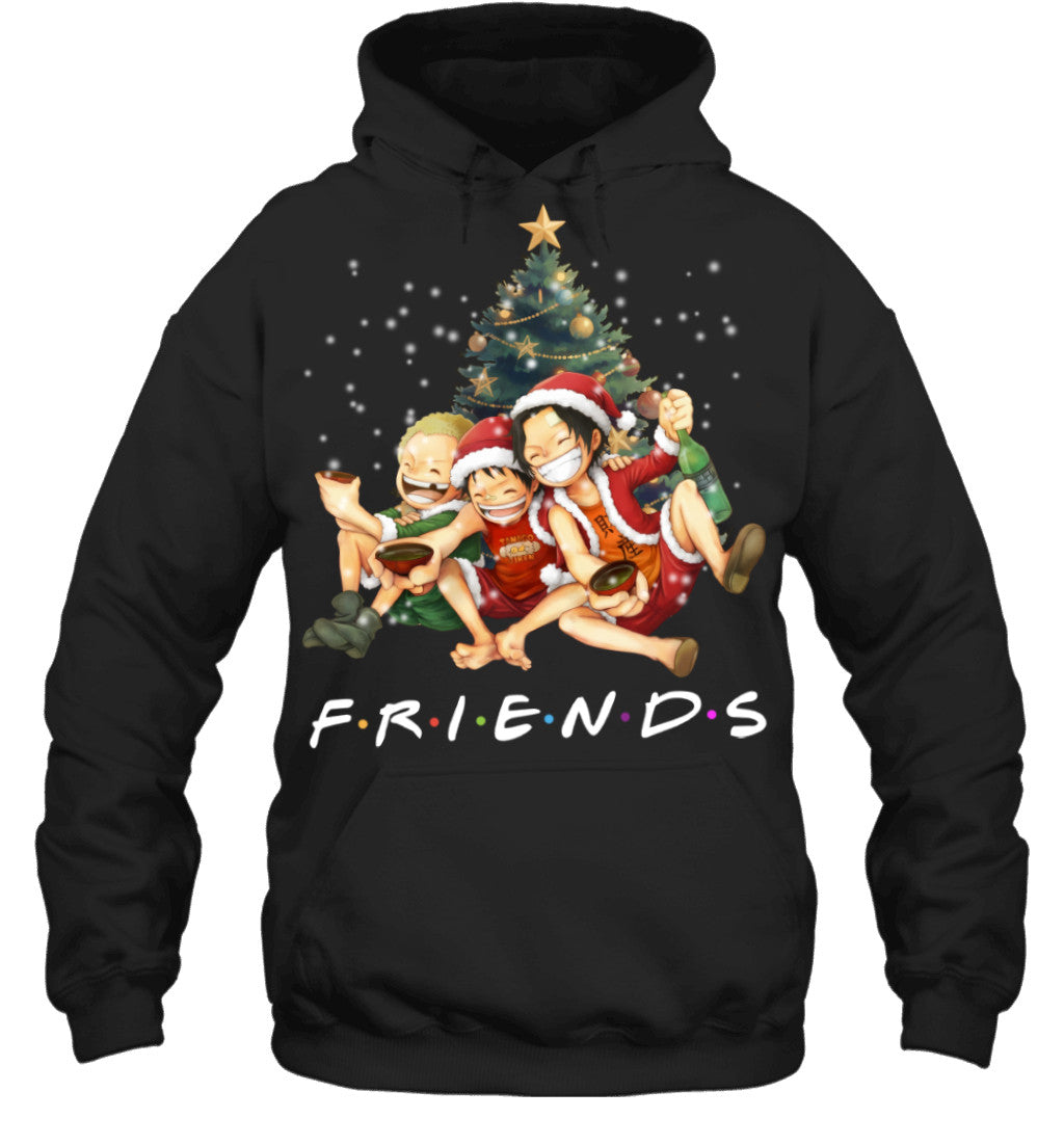 One Piece Friends Christmas T-Shirt – Luffy, Ace & Sabo Holiday Tee