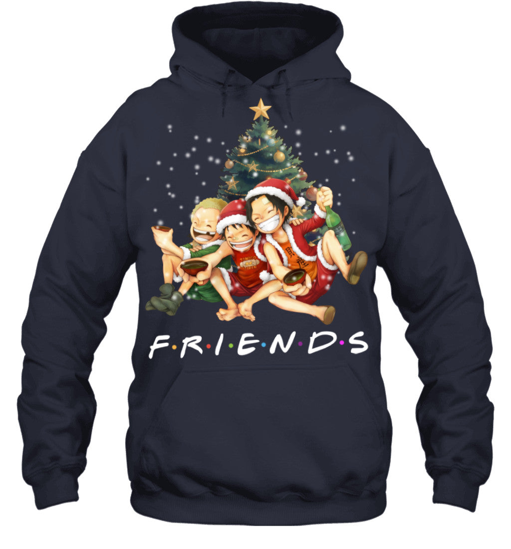 One Piece Friends Christmas T-Shirt – Luffy, Ace & Sabo Holiday Tee