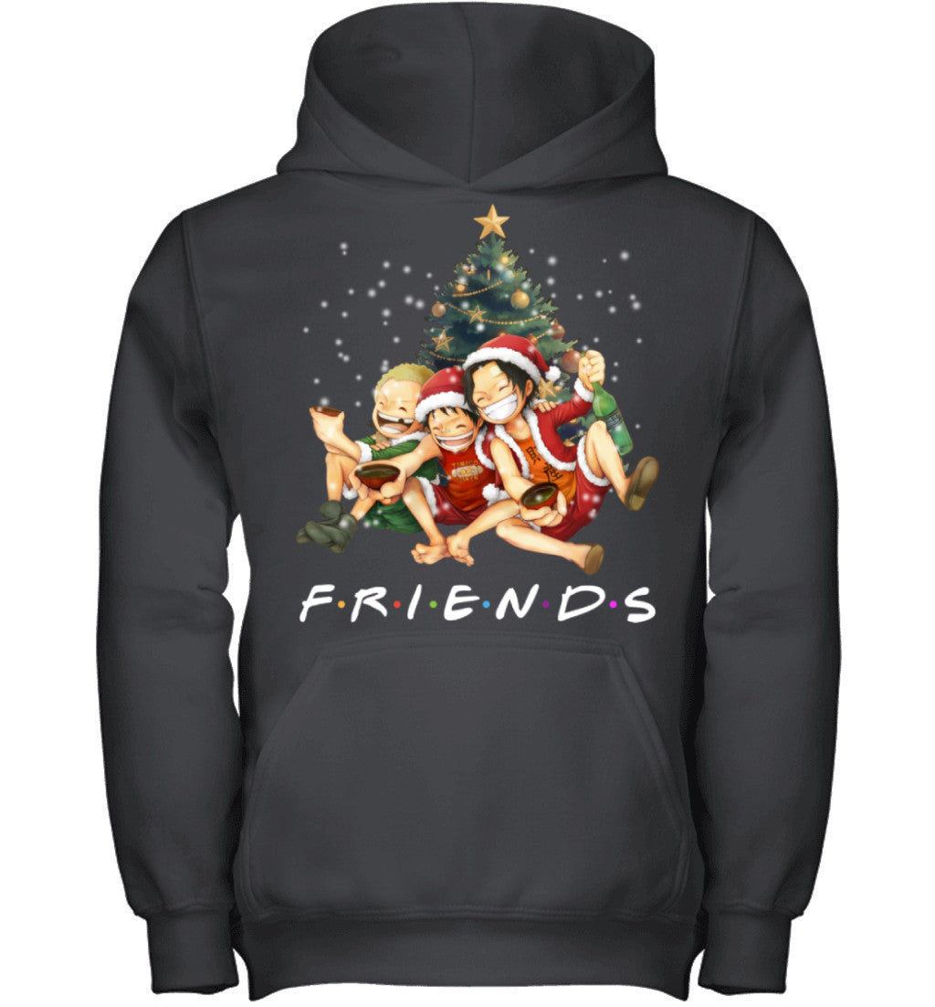 One Piece Friends Christmas T-Shirt – Luffy, Ace & Sabo Holiday Tee