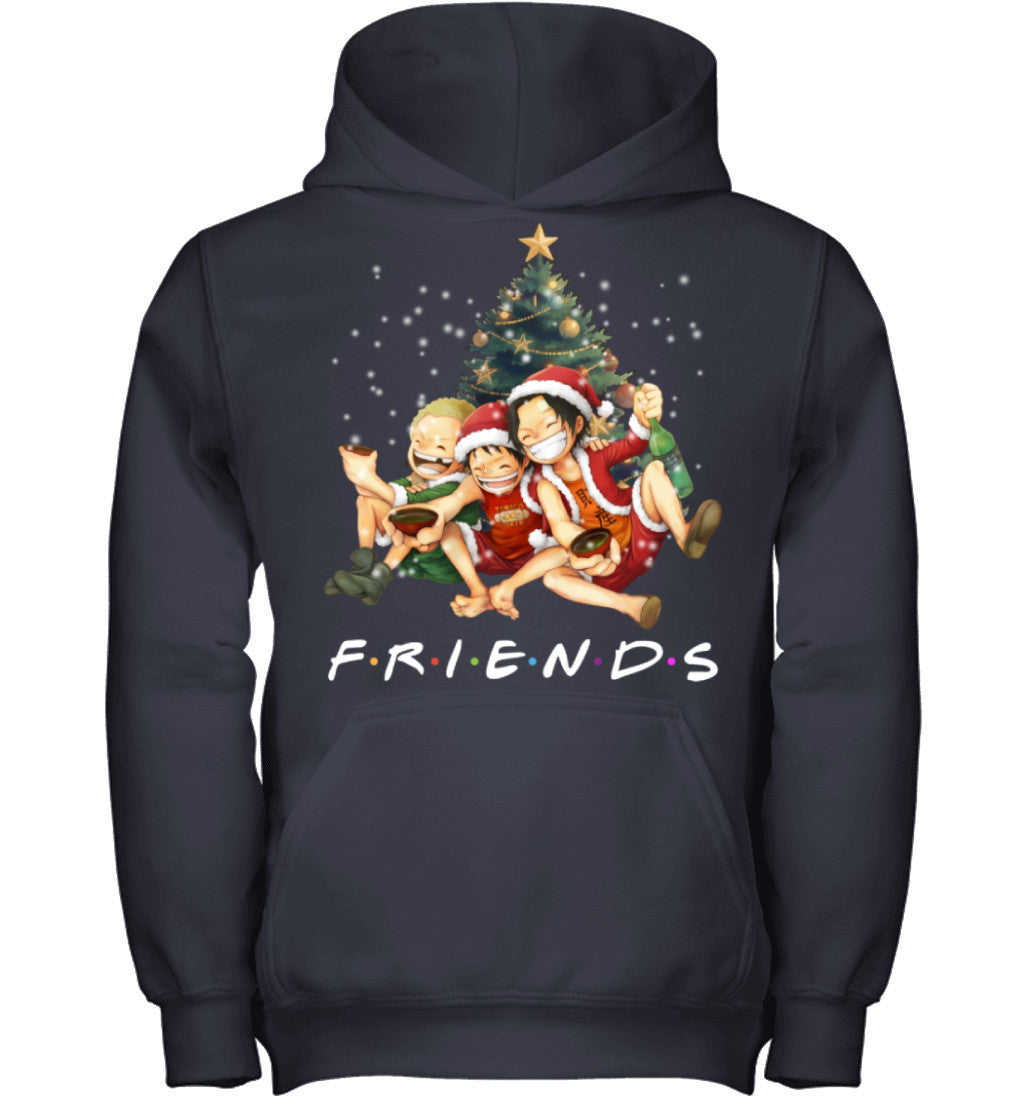 One Piece Friends Christmas T-Shirt – Luffy, Ace & Sabo Holiday Tee