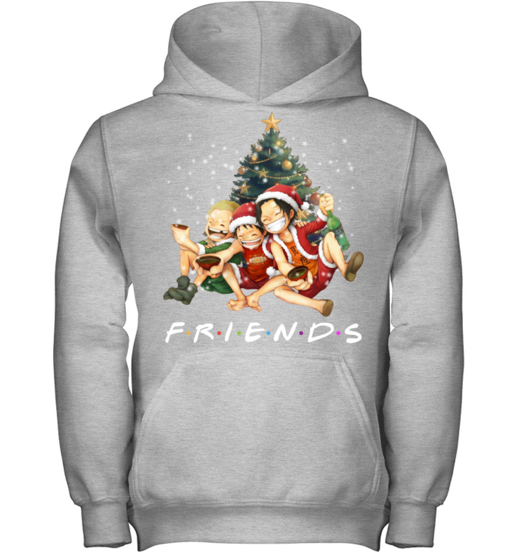One Piece Friends Christmas T-Shirt – Luffy, Ace & Sabo Holiday Tee
