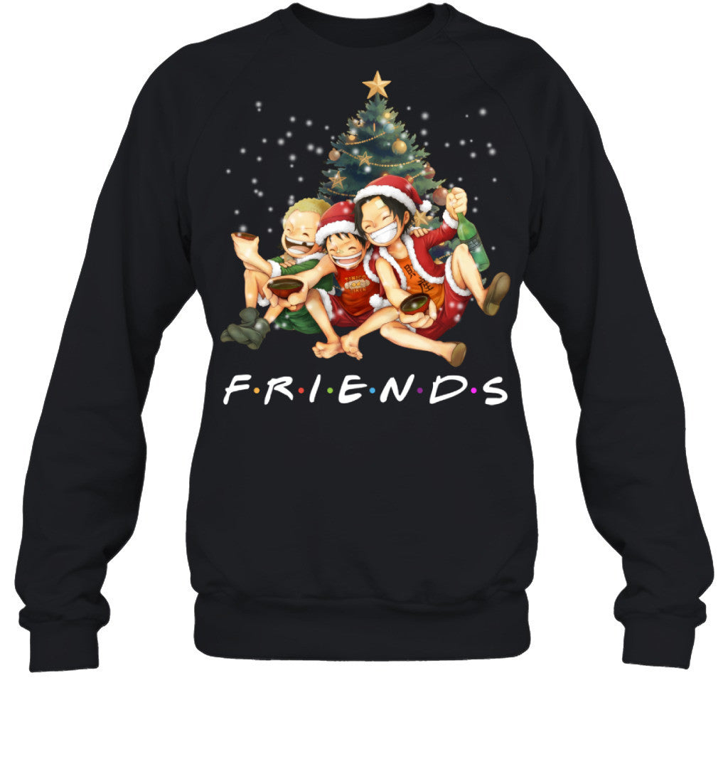 One Piece Friends Christmas T-Shirt – Luffy, Ace & Sabo Holiday Tee