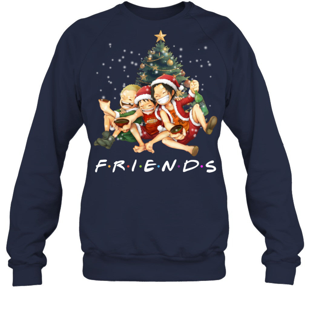 One Piece Friends Christmas T-Shirt – Luffy, Ace & Sabo Holiday Tee