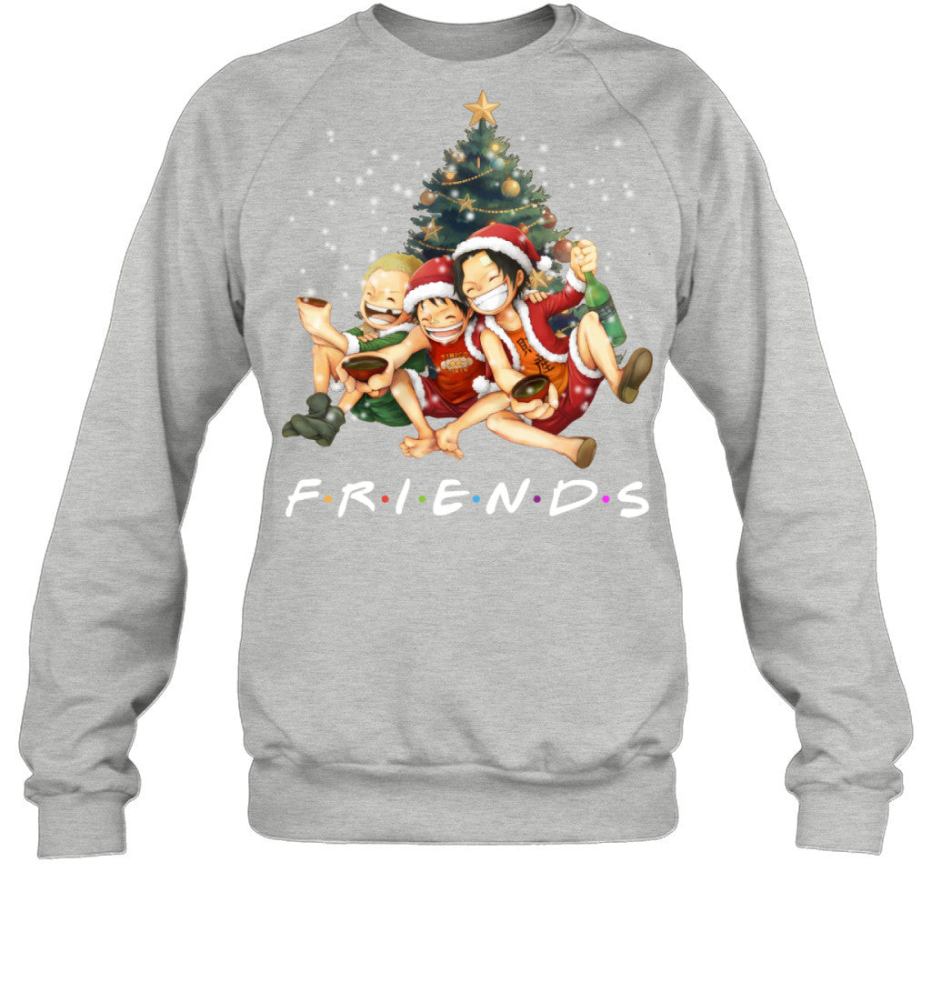 One Piece Friends Christmas T-Shirt – Luffy, Ace & Sabo Holiday Tee