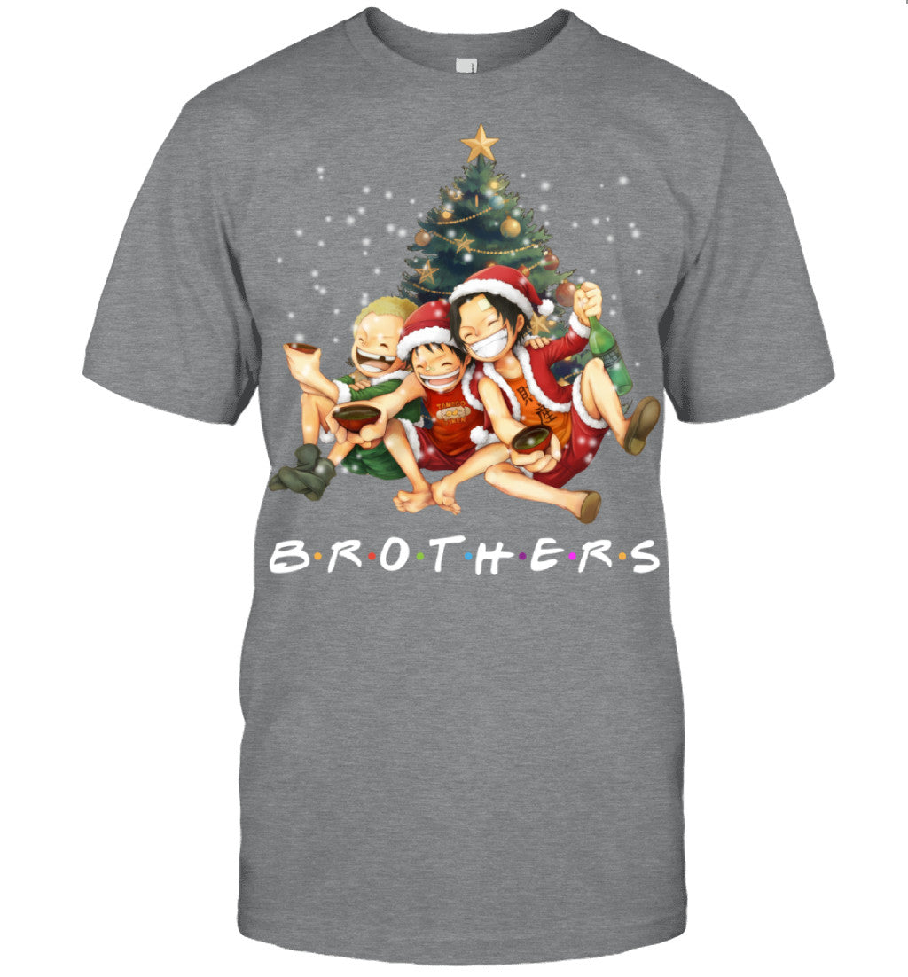 One Piece Brothers Christmas T-Shirt – Luffy, Ace & Sabo Holiday Tee