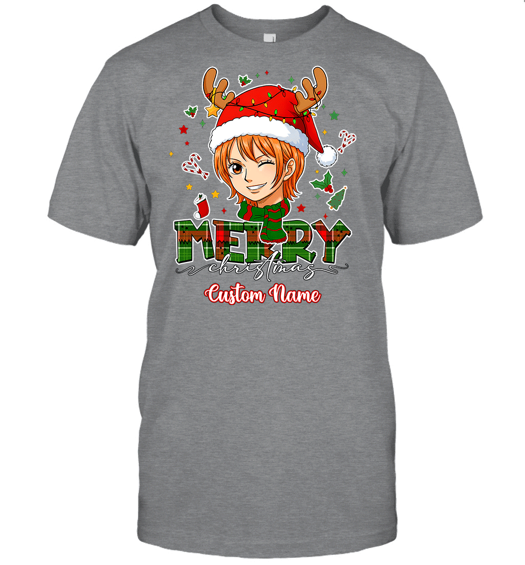 One Piece Nami Christmas – Add Your Name For A Festive Touch Graphic T-shirt