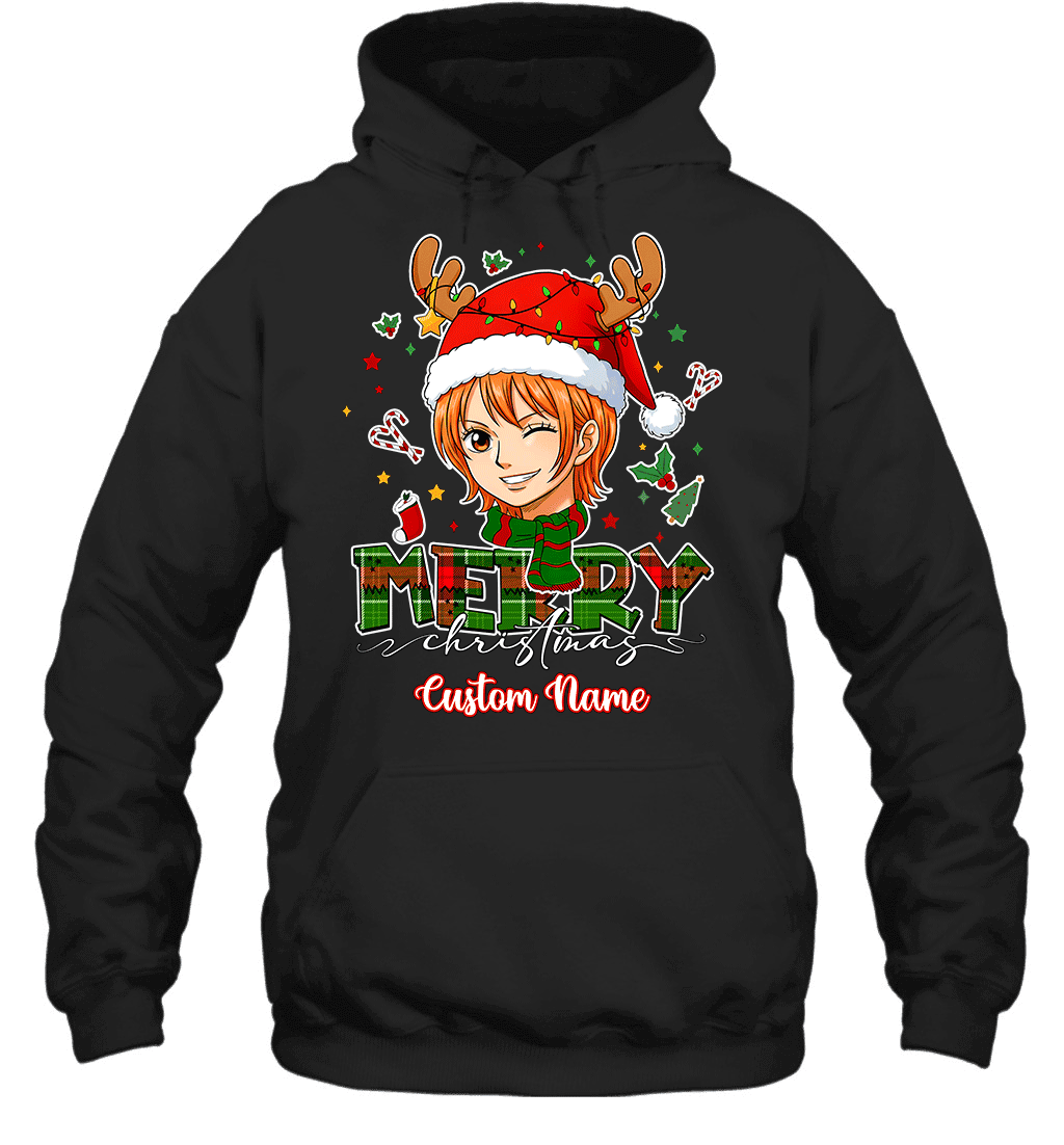 One Piece Nami Christmas – Add Your Name For A Festive Touch Graphic T-shirt