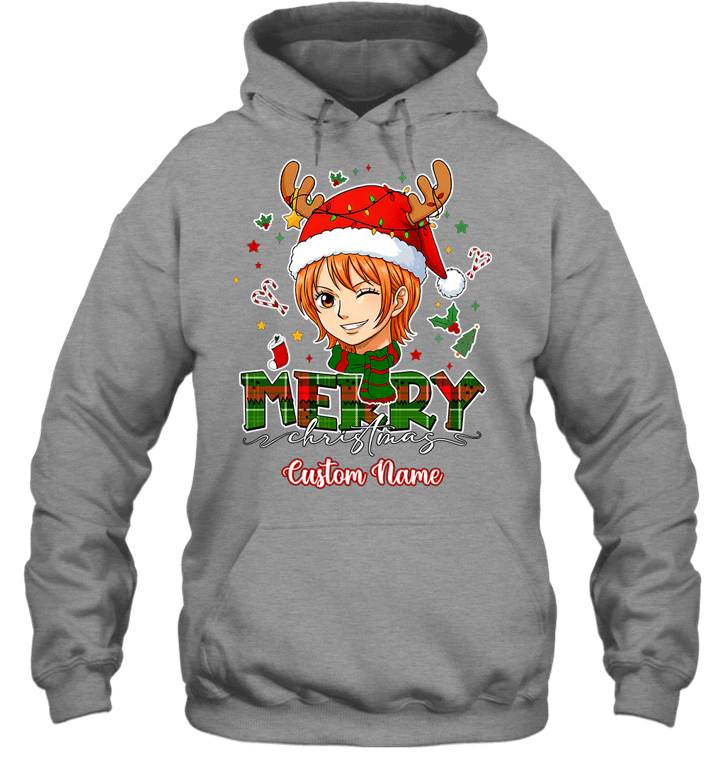 One Piece Nami Christmas – Add Your Name For A Festive Touch Graphic T-shirt