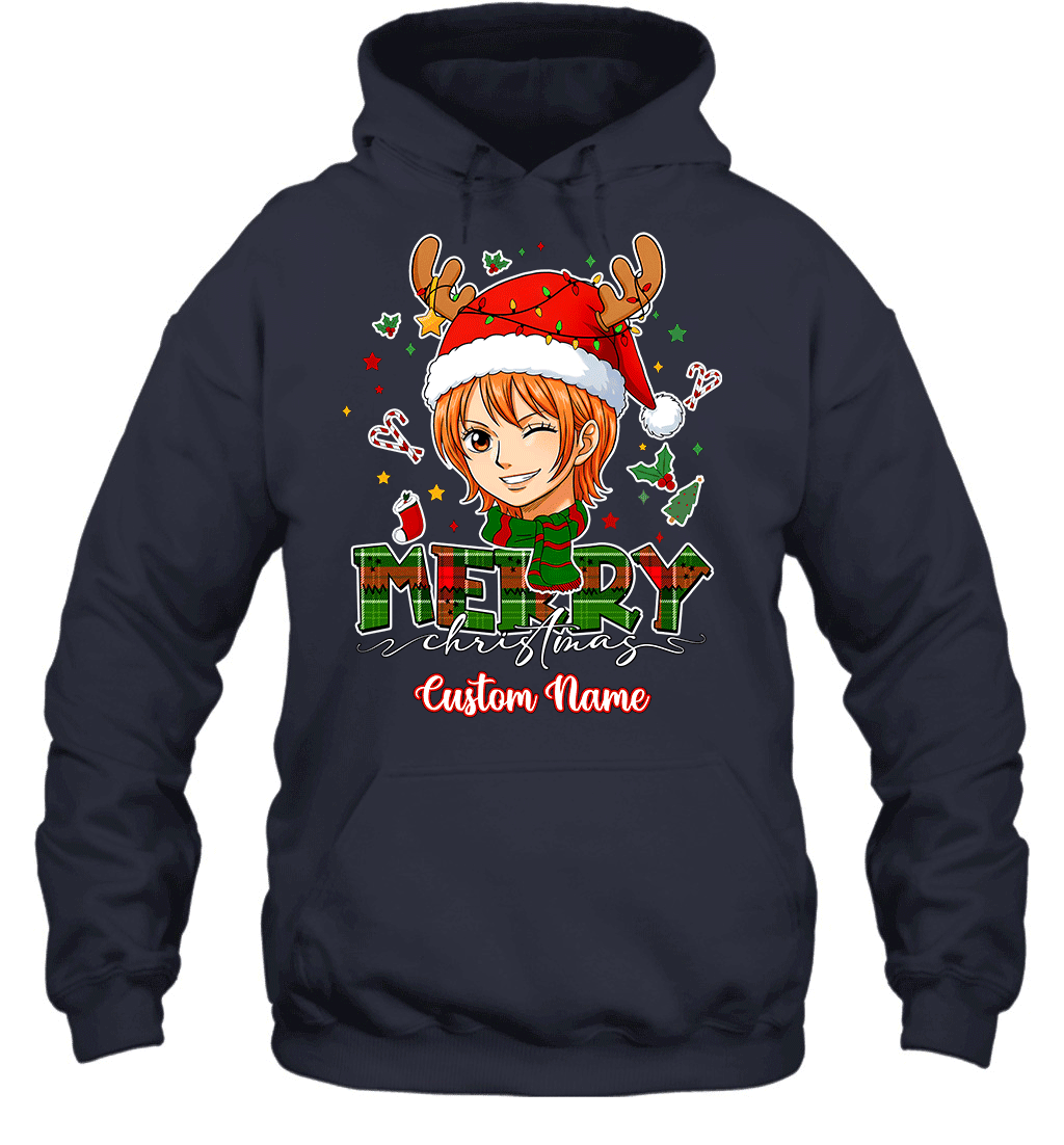 One Piece Nami Christmas – Add Your Name For A Festive Touch Graphic T-shirt
