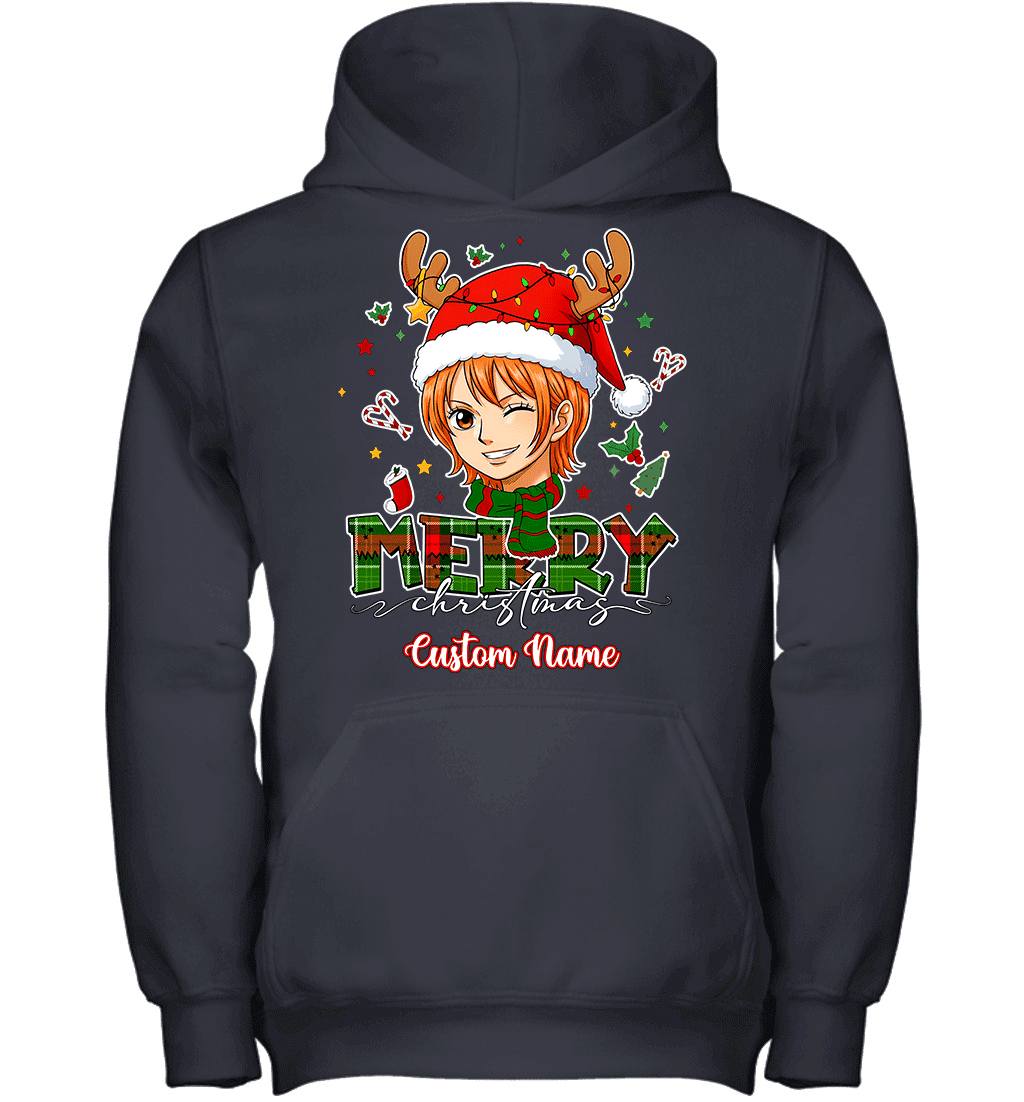 One Piece Nami Christmas – Add Your Name For A Festive Touch Graphic T-shirt
