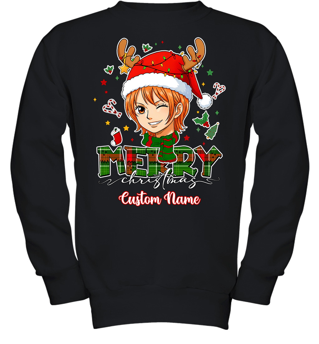 One Piece Nami Christmas – Add Your Name For A Festive Touch Graphic T-shirt