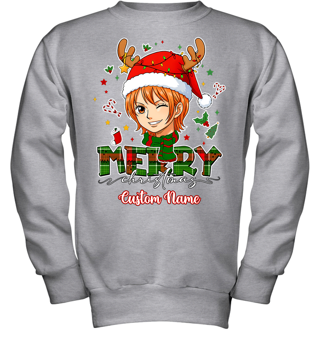 One Piece Nami Christmas – Add Your Name For A Festive Touch Graphic T-shirt