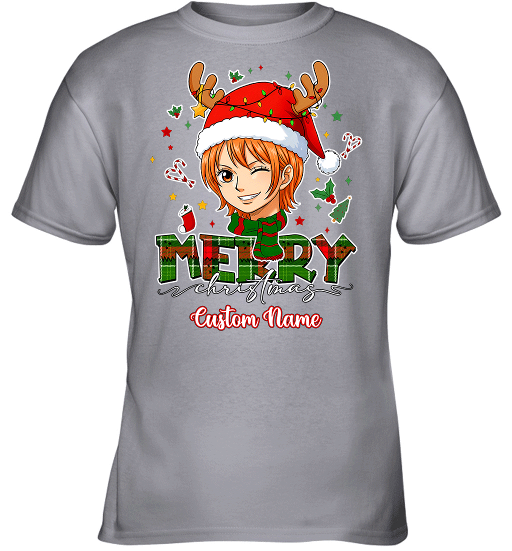 One Piece Nami Christmas – Add Your Name For A Festive Touch Graphic T-shirt