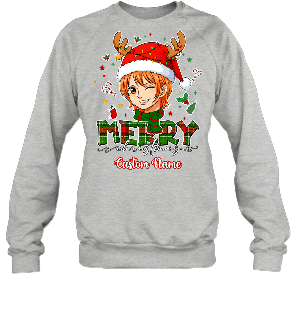 One Piece Nami Christmas – Add Your Name For A Festive Touch Graphic T-shirt