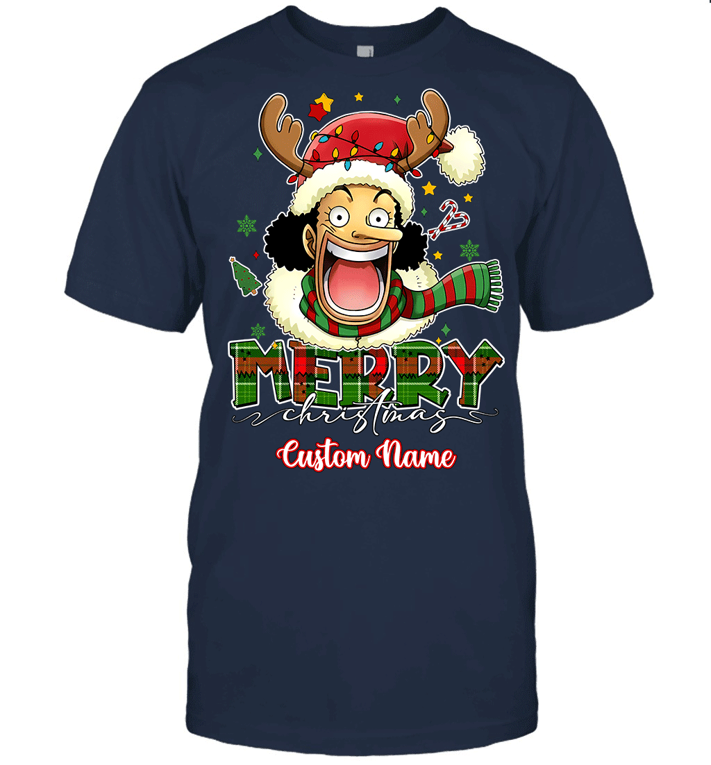 One Piece Usopp Christmas – Add Your Name For A Festive Touch Graphic T-shirt