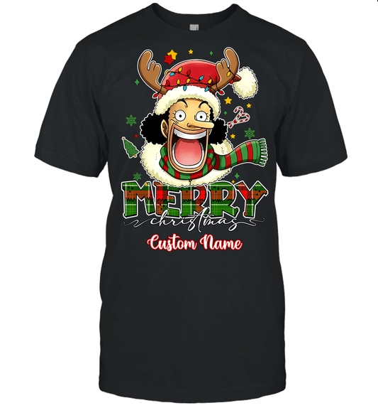 One Piece Usopp Christmas – Add Your Name For A Festive Touch Graphic T-shirt