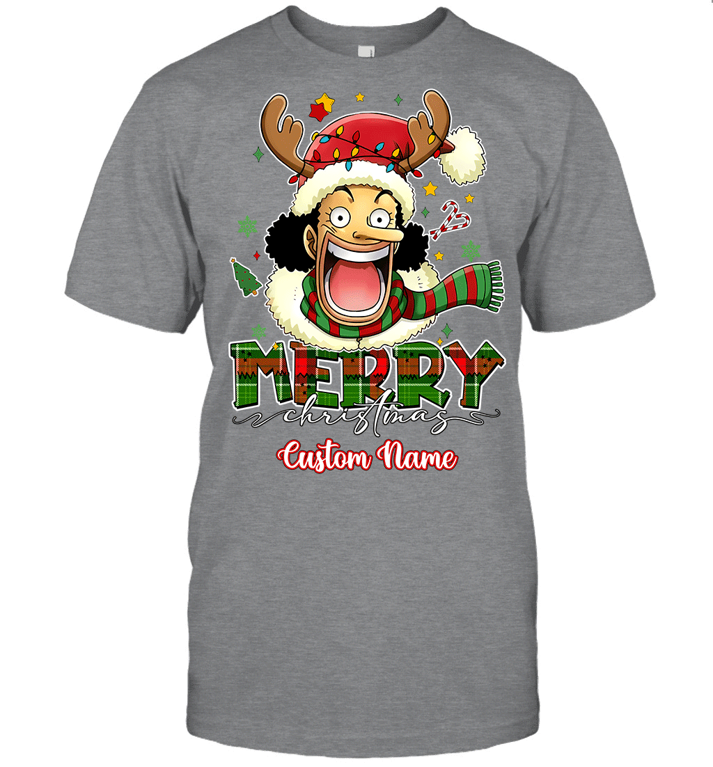 One Piece Usopp Christmas – Add Your Name For A Festive Touch Graphic T-shirt