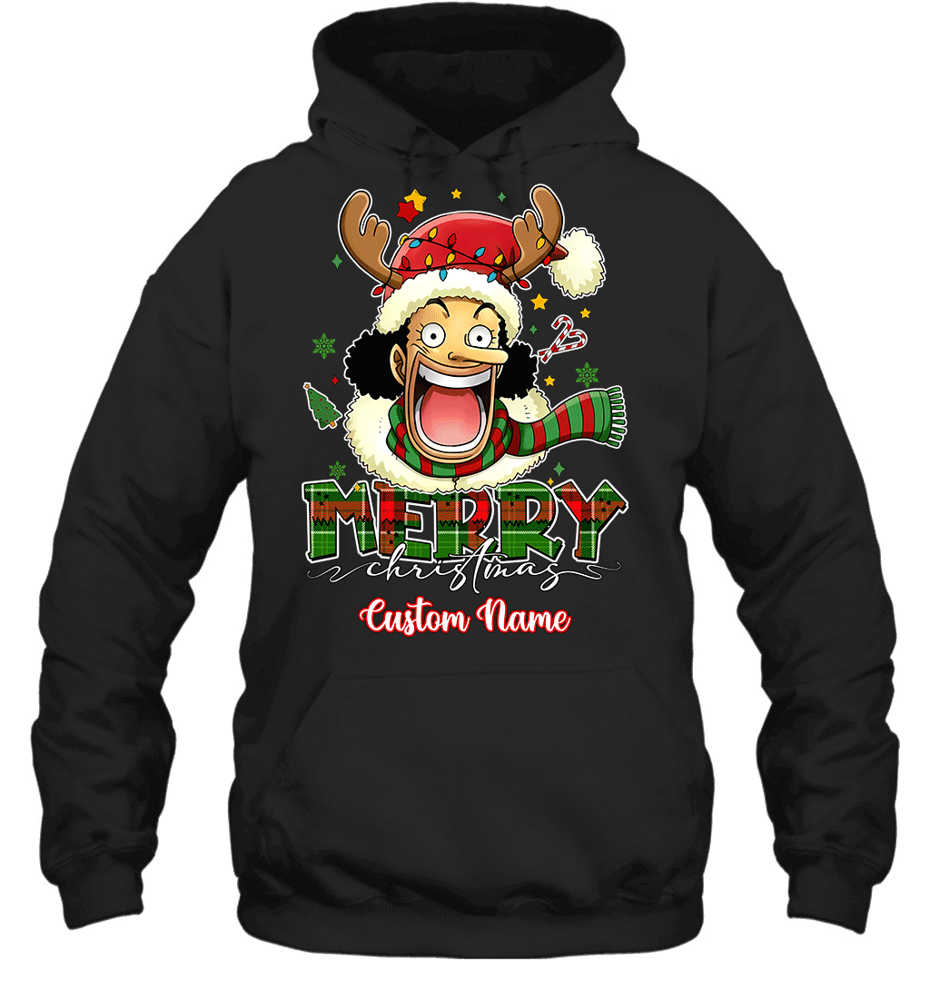 One Piece Usopp Christmas – Add Your Name For A Festive Touch Graphic T-shirt